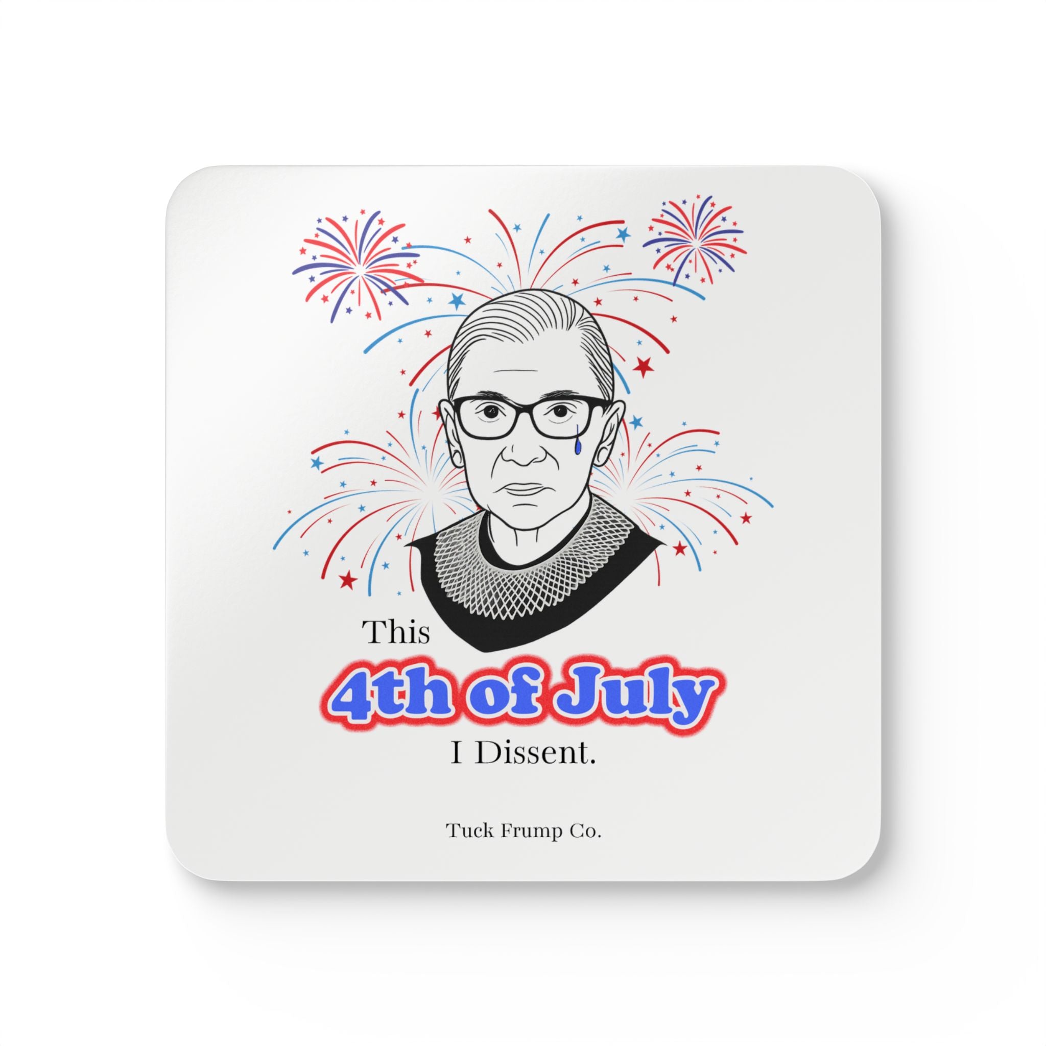 ⚖️ RBG “I Dissent” Cork Coaster Set – 4-Pack