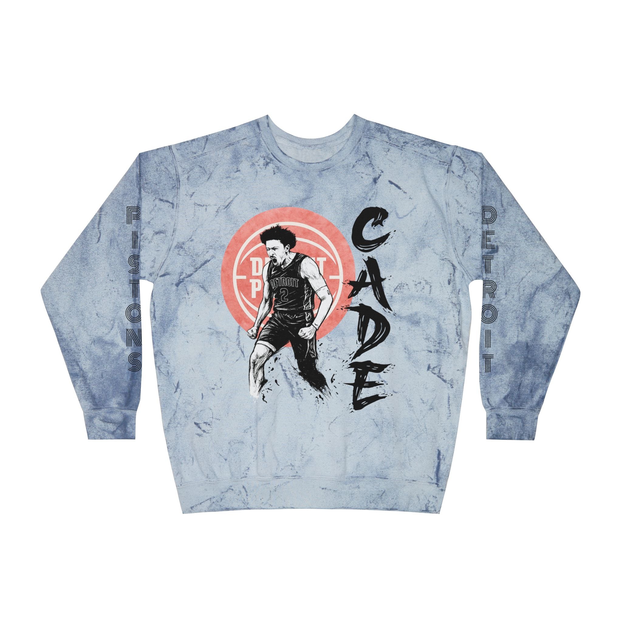 Retro Detroit Cade Pistons Tie-Dye Crewneck Sweatshirt