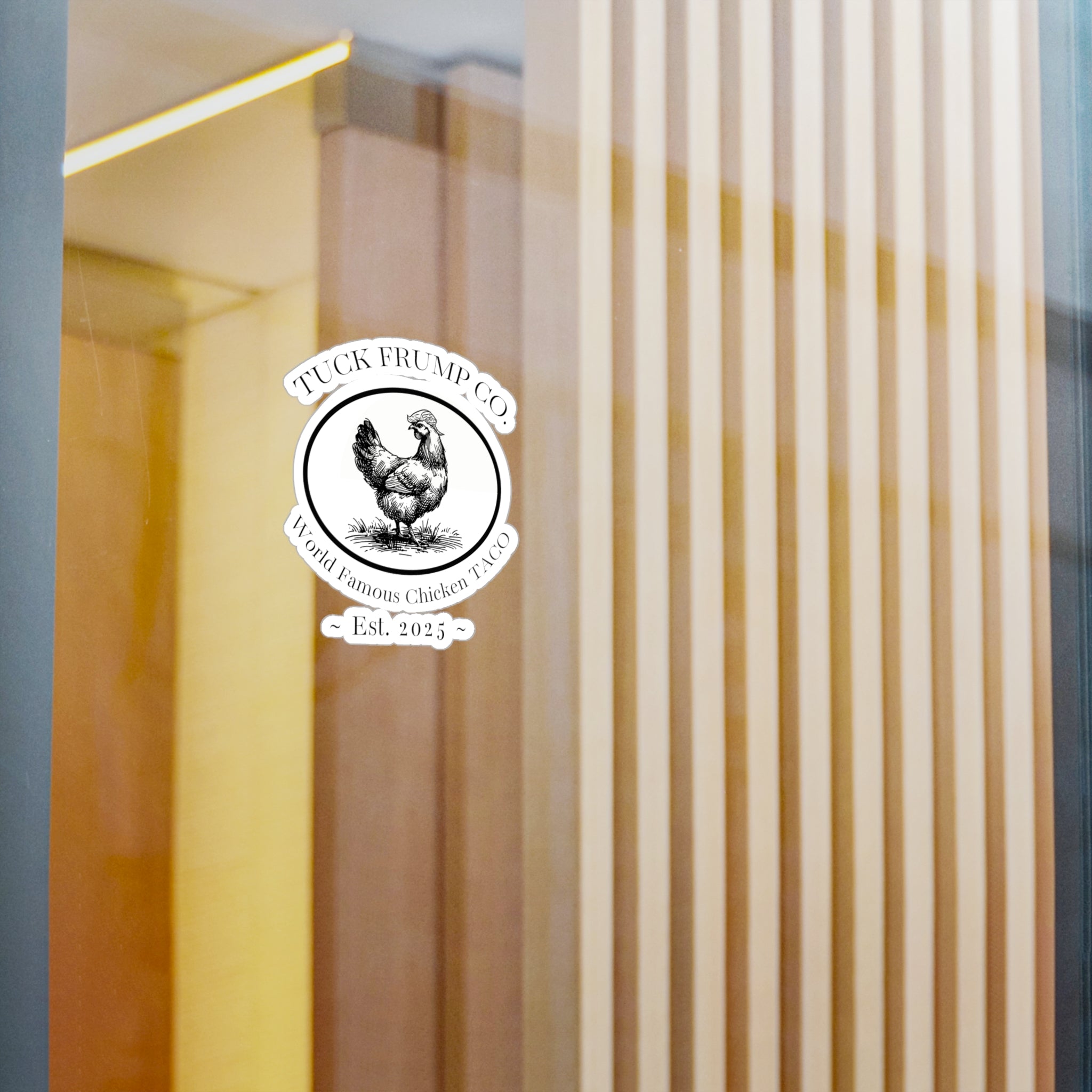 Tuck Frump Co.™ “World Famous Chicken TACO” Vinyl Sticker – Subtle Shade Edition