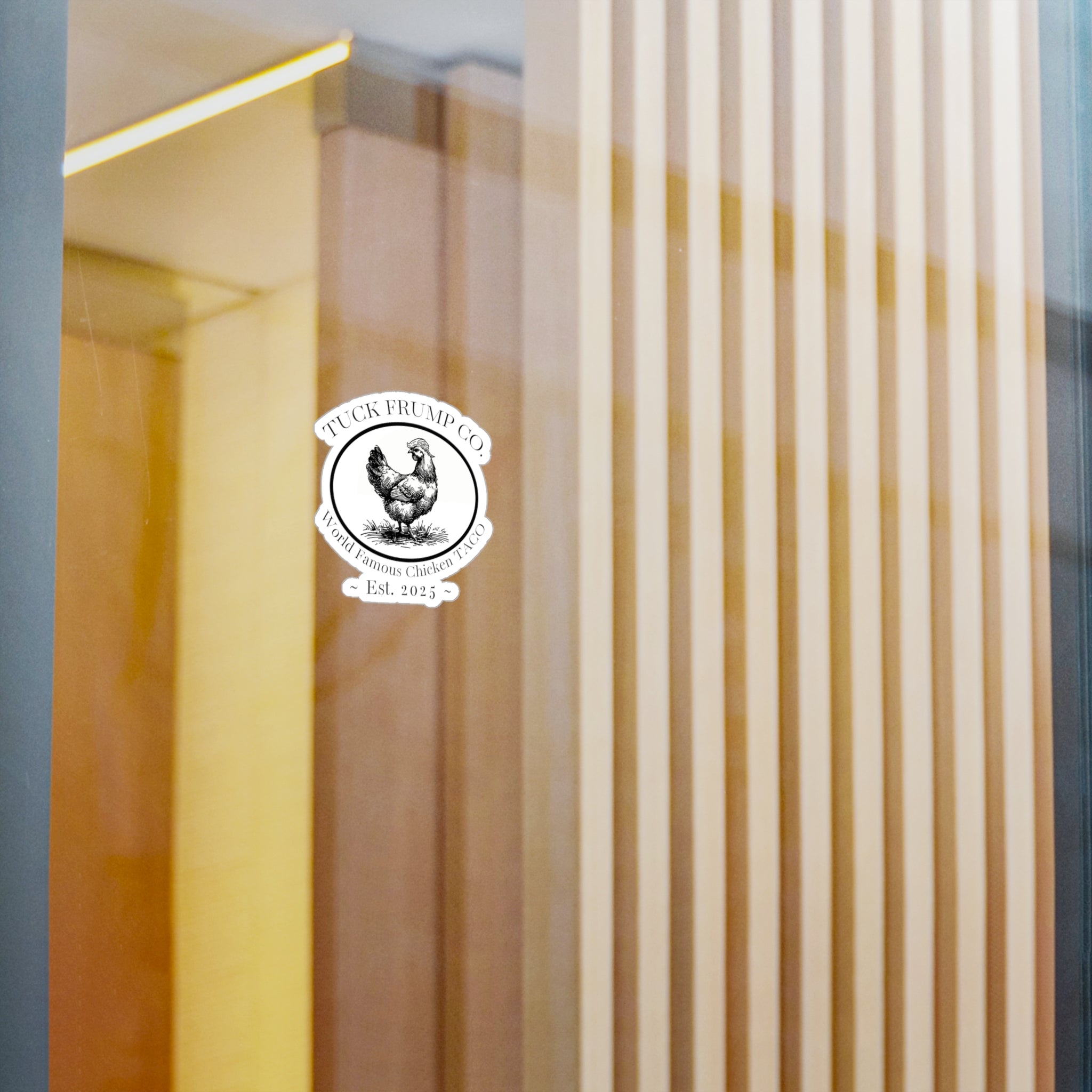 Tuck Frump Co.™ “World Famous Chicken TACO” Vinyl Sticker – Subtle Shade Edition
