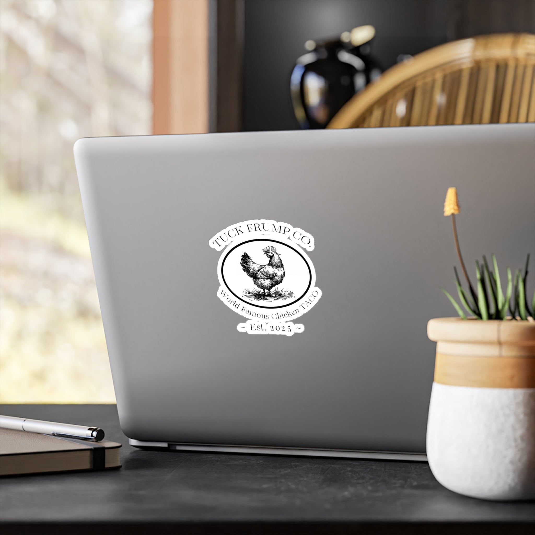 Tuck Frump Co.™ “World Famous Chicken TACO” Vinyl Sticker – Subtle Shade Edition