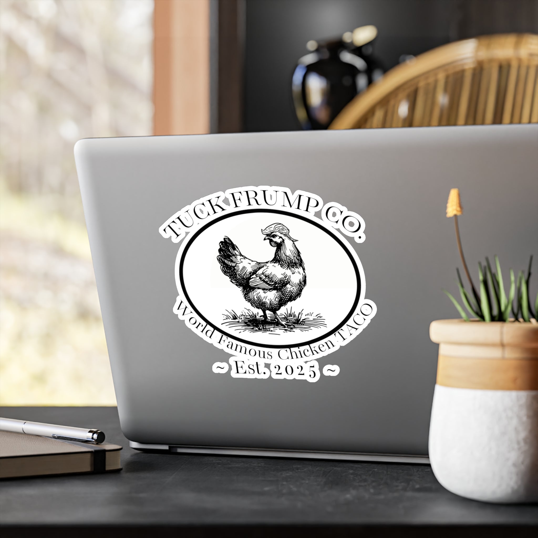 Tuck Frump Co.™ “World Famous Chicken TACO” Vinyl Sticker – Subtle Shade Edition