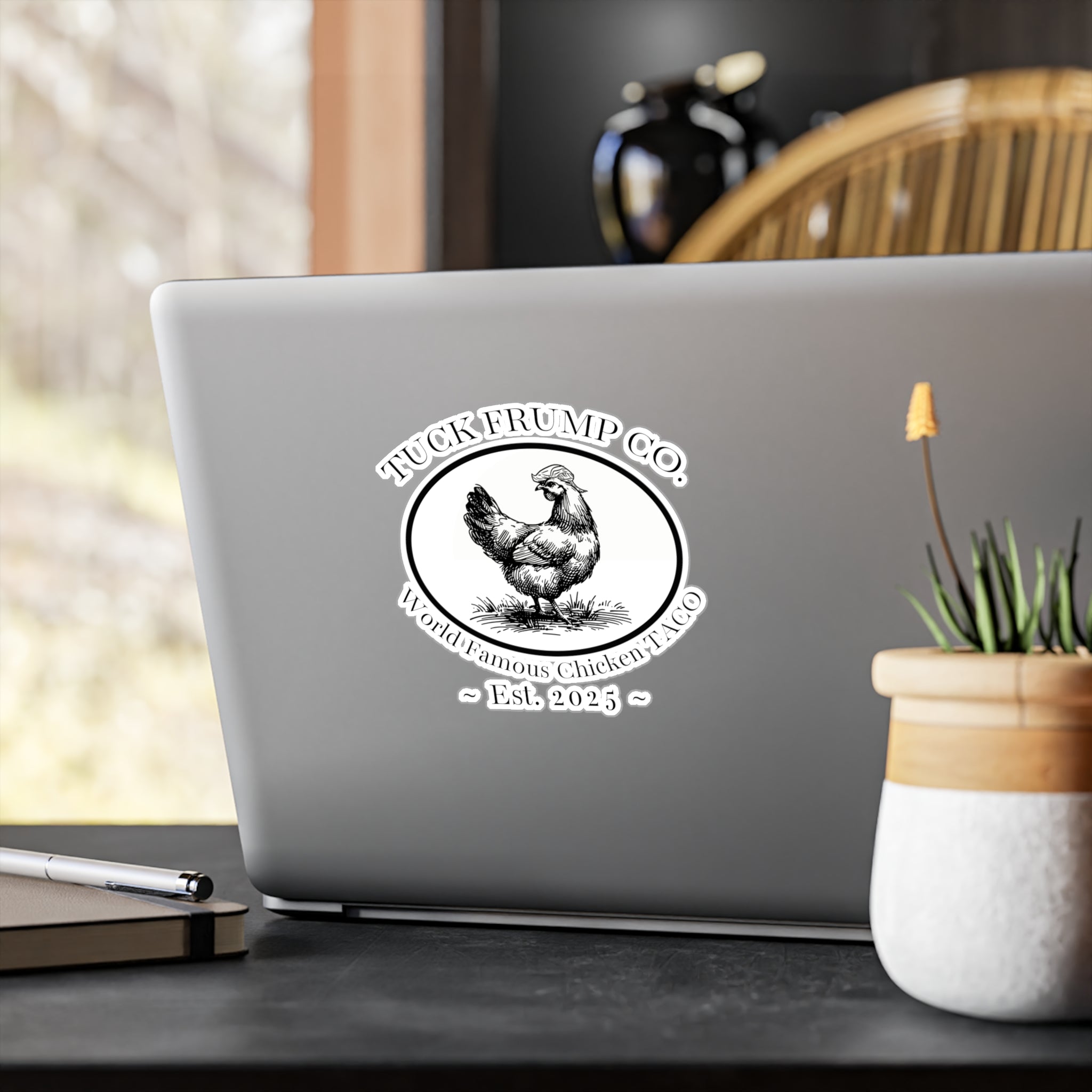 Tuck Frump Co.™ “World Famous Chicken TACO” Vinyl Sticker – Subtle Shade Edition